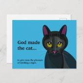 Funny Black Cat-illustratie Briefkaart (Voorkant / Achterkant)