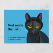 Funny Black Cat-illustratie Briefkaart (Voorkant)