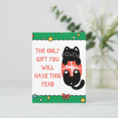 Funny Black Cat kerstboom Briefkaart (Staand voorkant)