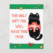 Funny Black Cat kerstboom Briefkaart (Voorkant)