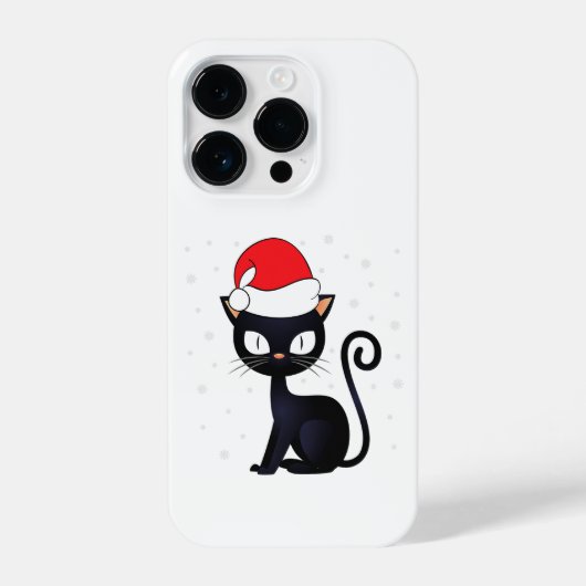 Funny Black Cat Kerstmis Snowflake Cat Lover iPhone Hoesje (Achterkant)