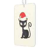 Funny Black Cat Kerstmis Snowflake Cat Lover Luchtverfrisser (Links)