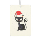 Funny Black Cat Kerstmis Snowflake Cat Lover Luchtverfrisser (Achterkant)