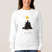 Funny Black Cat Kerstmis Sweatshirt (Voorkant)