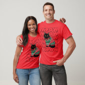 Funny Black Cat Kerstmis T-shirt (Unisex)