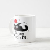 Funny Black Cat-kerstverlichting Koffiemok (Voorkant links)