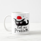 Funny Black Cat-kerstverlichting Koffiemok (Links)