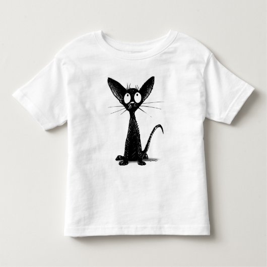 Funny Black Cat Kinder Kinder Shirts (Voorkant)