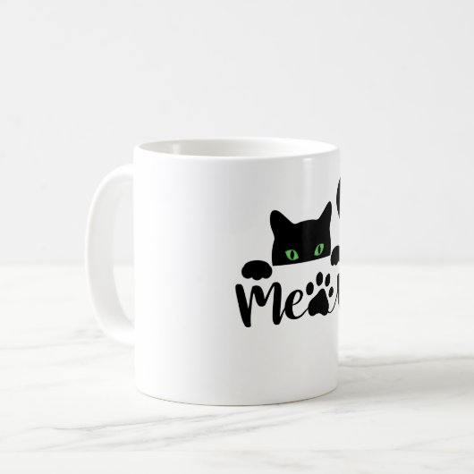 Funny black cat koffiemok (Voorkant links)