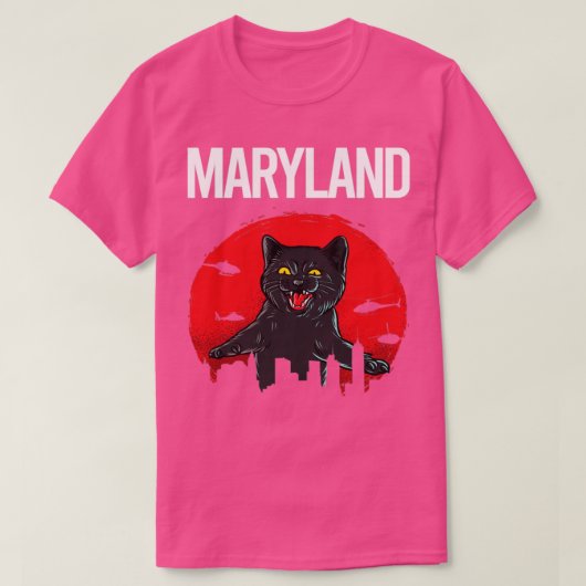 Funny Black Cat Maryland T-shirt (Design voorkant)