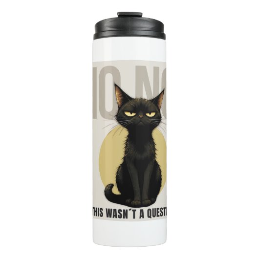 Funny Black Cat Meme Coffee Mug Thermosbeker (Voorkant)
