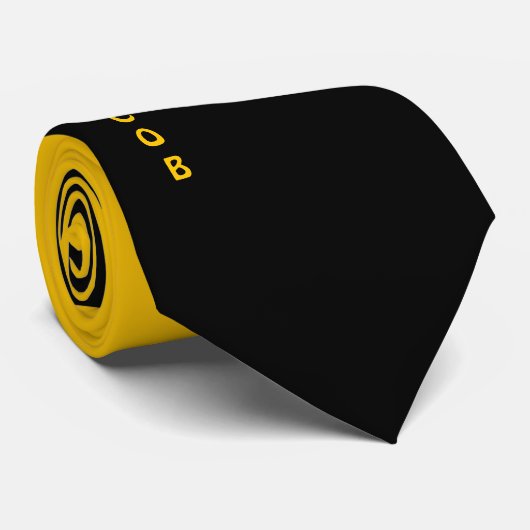 Funny Black Cat Minimal Art, Jouw naam Stropdas (Opgerold)