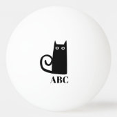 Funny Black Cat Monogram Pingpongbal (Achterkant)