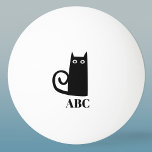 Funny Black Cat Monogram Pingpongbal<br><div class="desc">Een kleine zwarte kat voor geluk. Originele kunst van Nic Squirrell. Verander de initialen van het monogram om zich te personaliseren.</div>