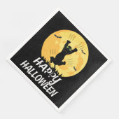 Funny Black Cat Moon Happy Halloween Servet (Hoek)