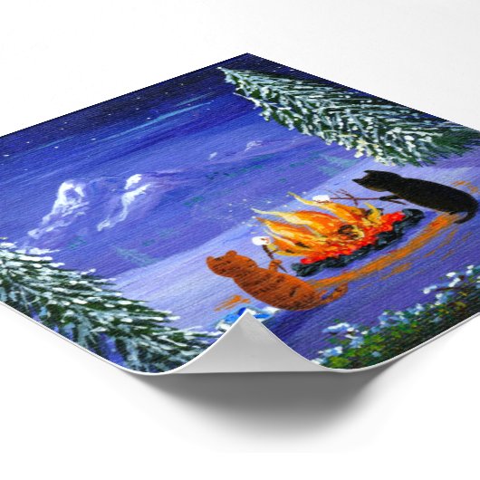 Funny Black Cat Mouse Creationarts Poster (Hoek)