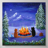 Funny Black Cat Mouse Creationarts Poster (Voorkant)