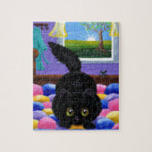 Funny Black Cat Mouse Quilt Legpuzzel (Verticaal)