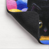 Funny Black Cat Mouse Quilt Muismat (Hoek)