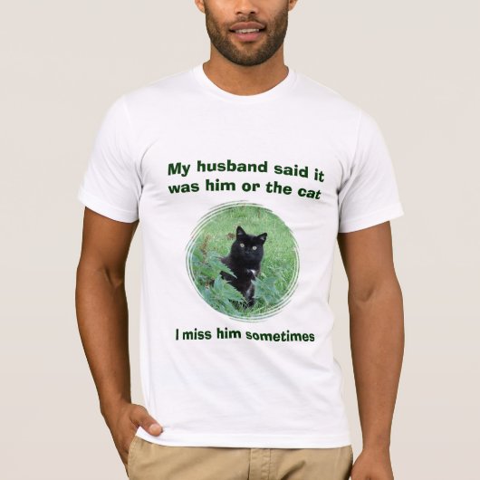 Funny Black Cat of Husband Women's T Shirt (Voorkant)