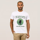 Funny Black Cat of Husband Women's T Shirt (Voorkant volledig)