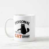 Funny Black Cat Personal Cat Servant Koffiemok (Links)