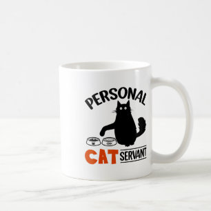 Funny Black Cat Personal Cat Servant Koffiemok