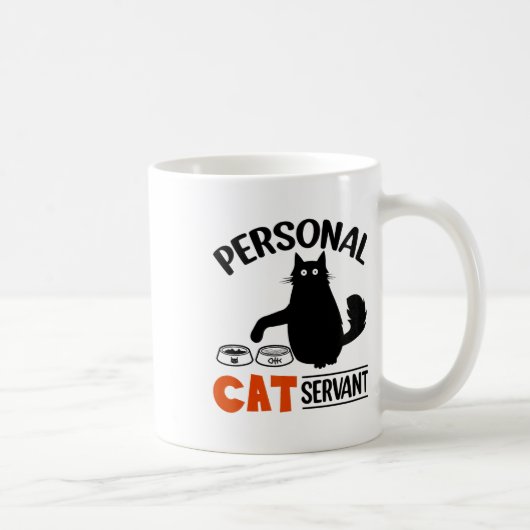 Funny Black Cat Personal Cat Servant Koffiemok (Rechts)