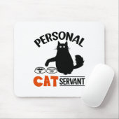 Funny Black Cat Personal Cat Servant Muismat (Met muis)