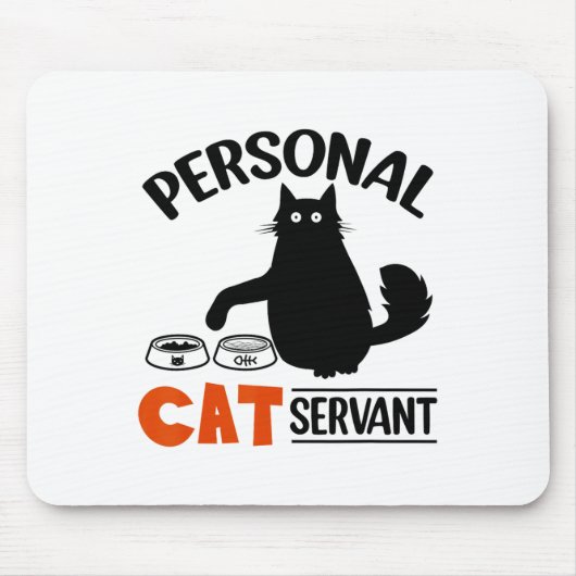 Funny Black Cat Personal Cat Servant Muismat (Voorkant)