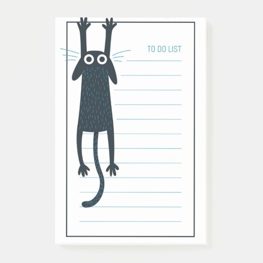 Funny Black Cat Post-It Notes (Voorkant)