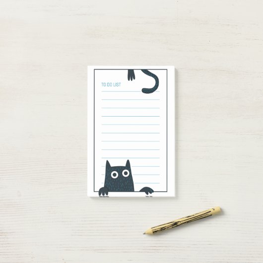 Funny Black Cat Post-It Notes (Op bureau)