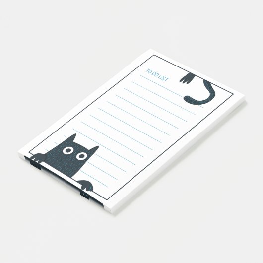 Funny Black Cat Post-It Notes (Schuin)