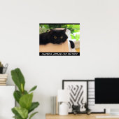 Funny Black Cat-Poster, aanval op de tast Poster (Thuiskantoor)