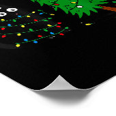 Funny Black Cat Pushing 67 Christmas Tree Over Cat Poster (Hoek)