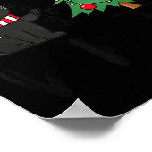 Funny Black Cat Pushing Christmas Tree Over Cat Wh Poster (Hoek)