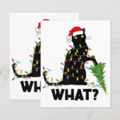 Funny Black Cat Pushing-kerstboom over Cat Ch (Voorkant / Achterkant)