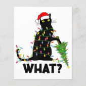Funny Black Cat Pushing-kerstboom over Cat Ch (Achterkant)