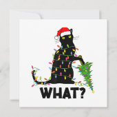 Funny Black Cat Pushing-kerstboom over Cat Ch Kaart (Achterkant)