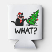 Funny Black Cat Pushing-kerstboomklep Blikjeskoeler (Achterkant)