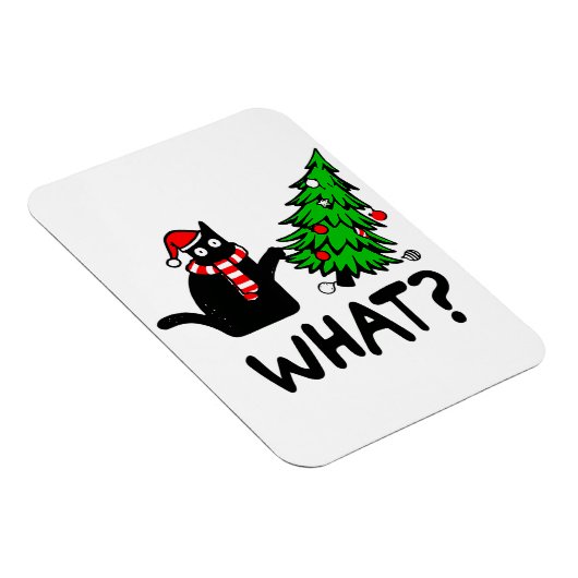 Funny Black Cat Pushing-kerstboomklep Magneet (Rechterzijde)