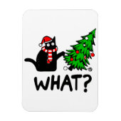 Funny Black Cat Pushing-kerstboomklep Magneet (Verticaal)