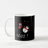 Funny Black Cat Pushing Snowman Christmas Winter C Koffiemok (Links)