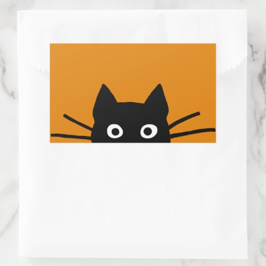 Funny Black Cat Rechthoekige Sticker (Tas)