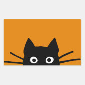 Funny Black Cat Rechthoekige Sticker (Voorkant)