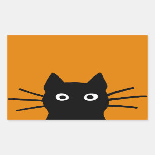 Funny Black Cat Rechthoekige Sticker