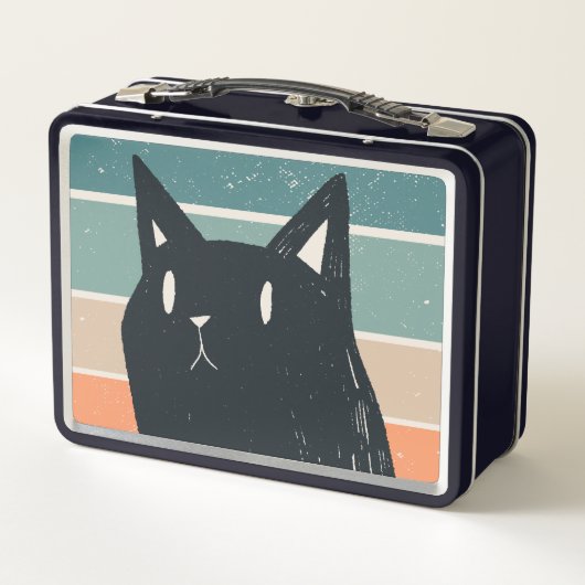 Funny Black Cat Retro-stijlontwerp (Achterkant)