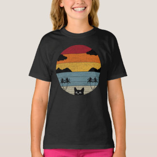 Funny Black Cat Retro Style T-shirt