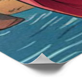 Funny Black Cat Samurai  Poster (Hoek)