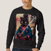 Funny Black Cat Samurai  Trui (Voorkant)